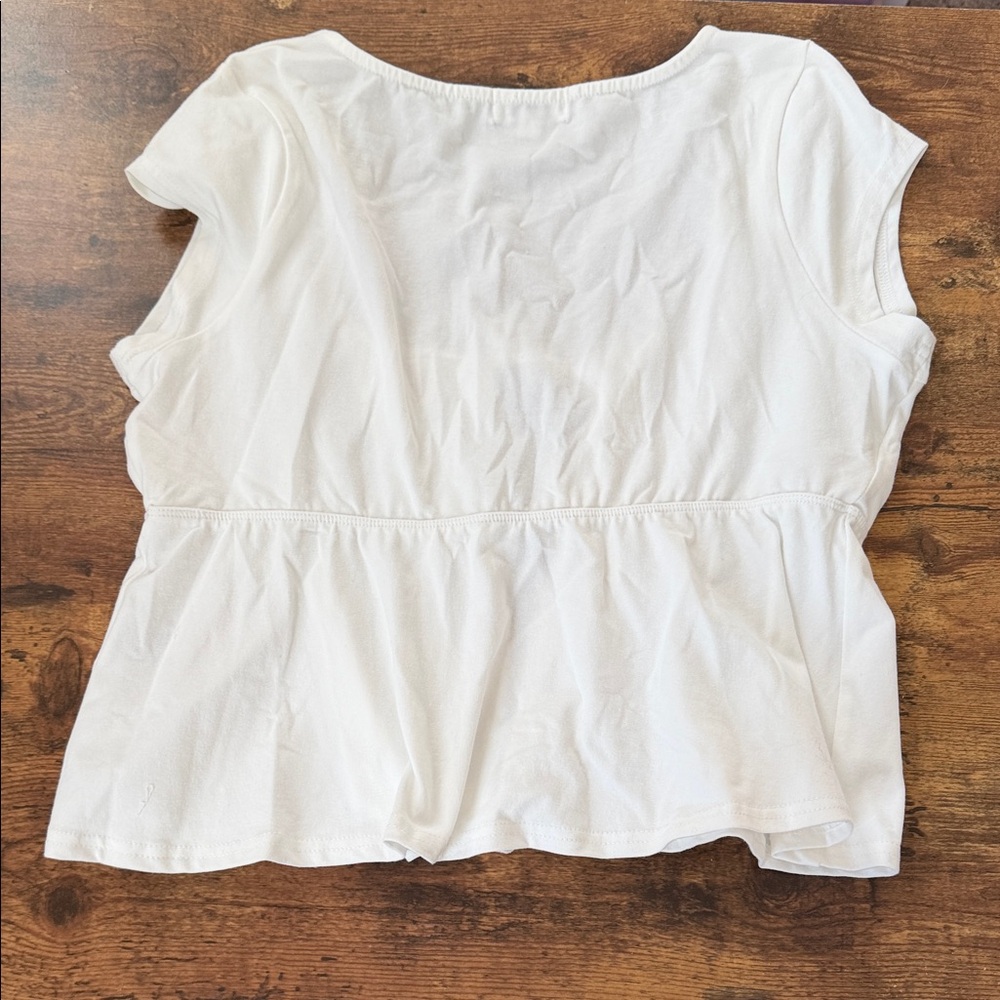 Chic White Cap Sleeve Blouse by Faded Rose - Picture 5 of 5